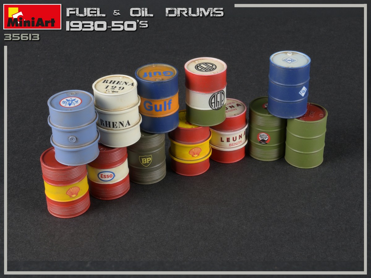ak-interactive-1-35-fuel-oil-drums-1930-50s-kit-modellismo image 6
