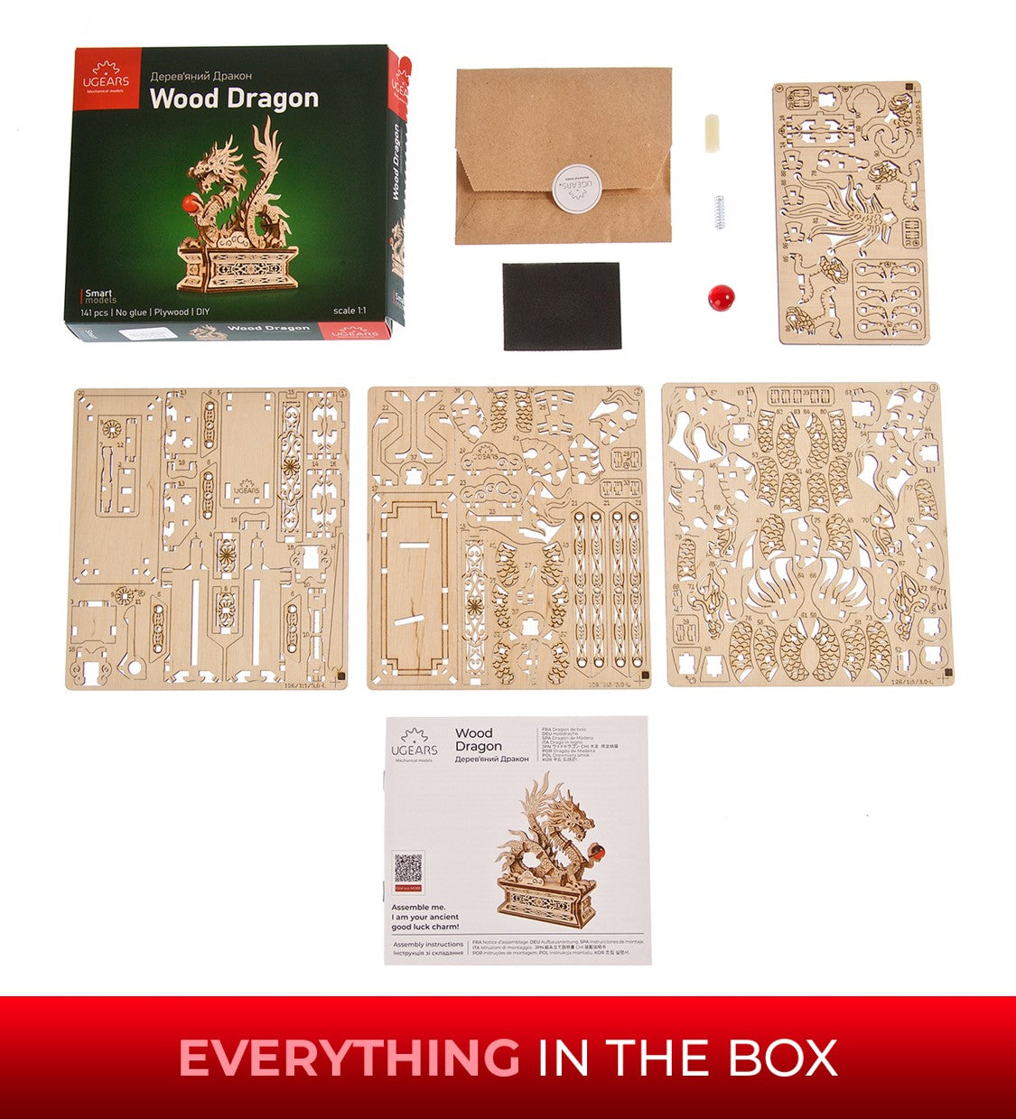 ugears-wood-dragon-modellino-drago-portafortuna-in-legno-3d-con-box image 6