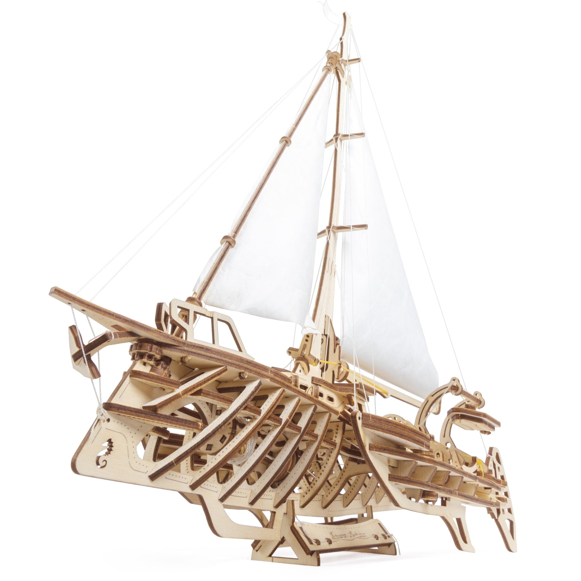 ugears-trimaran-merihobus-modellino-meccanico-in-legno-di-barca-a-vela-multiscro image 3