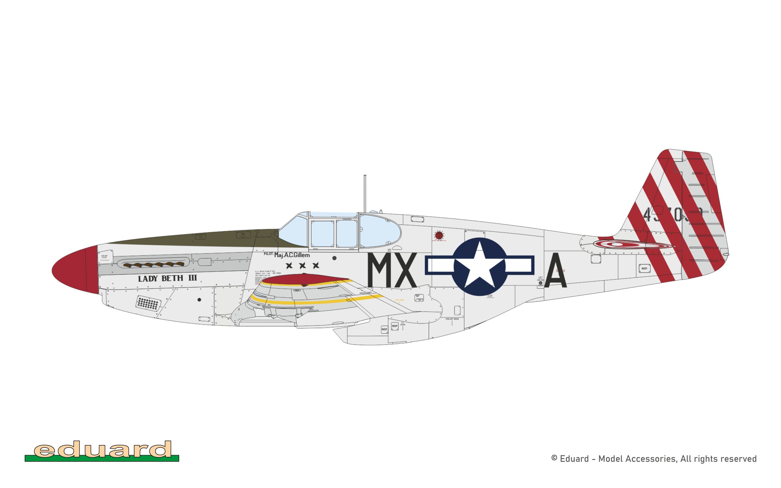 ak-interactive-1-48-p-51b-c-mustang-birdcage-canopy-tettuccio-di-ricambio image 7