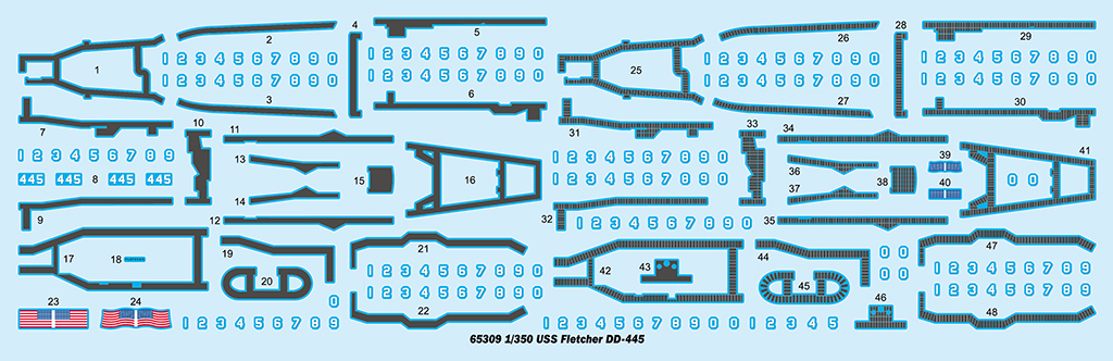 ak-interactive-1-350-uss-fletcher-dd-445-kit-modellismo-nave-militare image 6