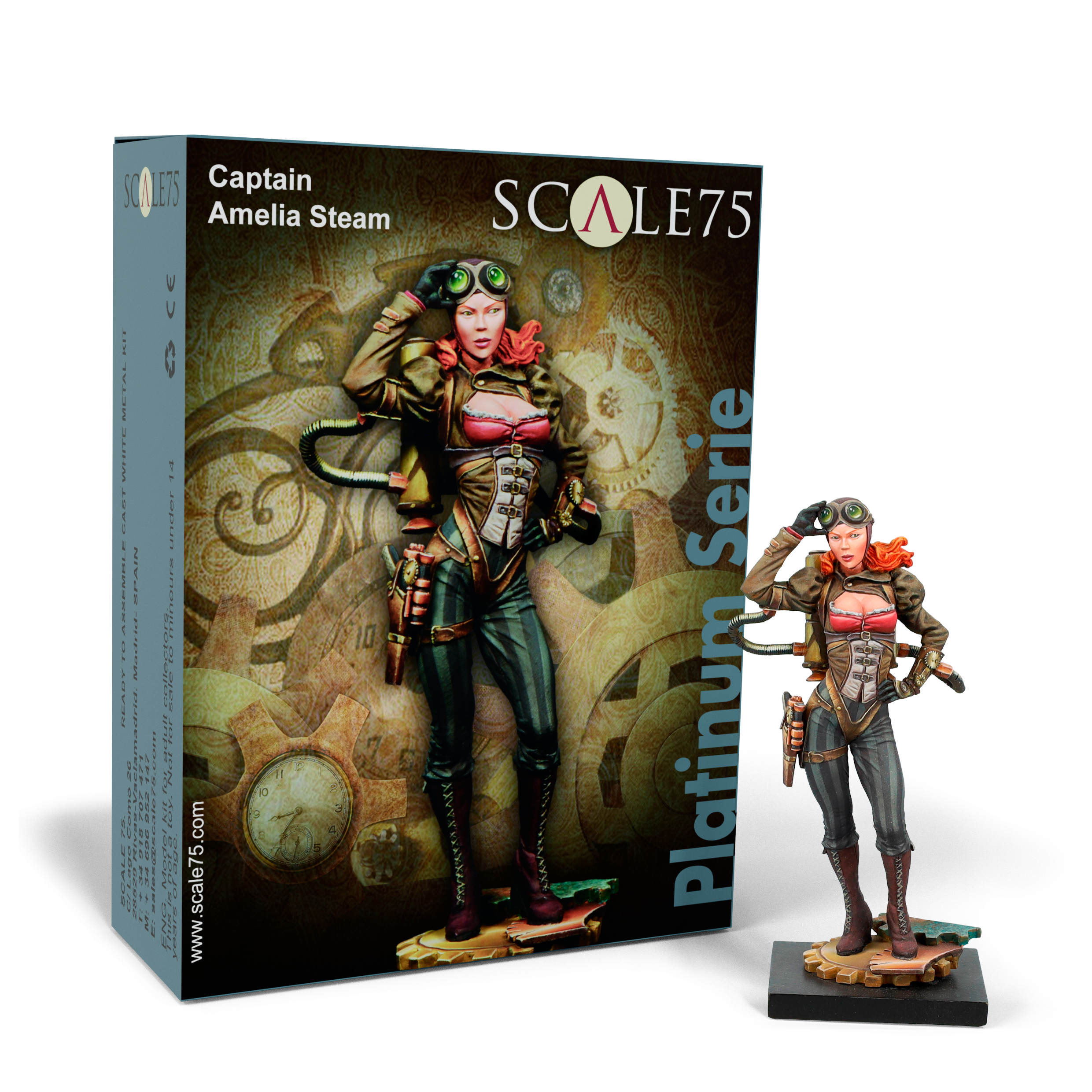 scale75-captain-amelia-steam-75-mm-figura-metallo-bianco-platinum-series image 1