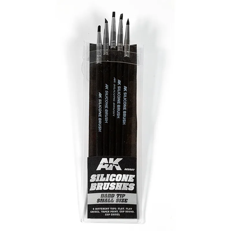 ak-interactive-small-silicone-brushes-hard-tip-5-pennelli-in-silicone-punta-dura image 1
