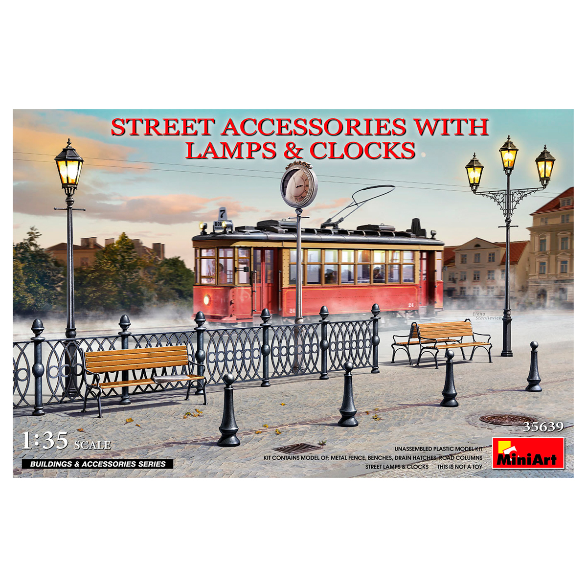 ak-interactive-1-35-street-accessories-with-lamps-clocks-set-di-accessori-per-di image 1