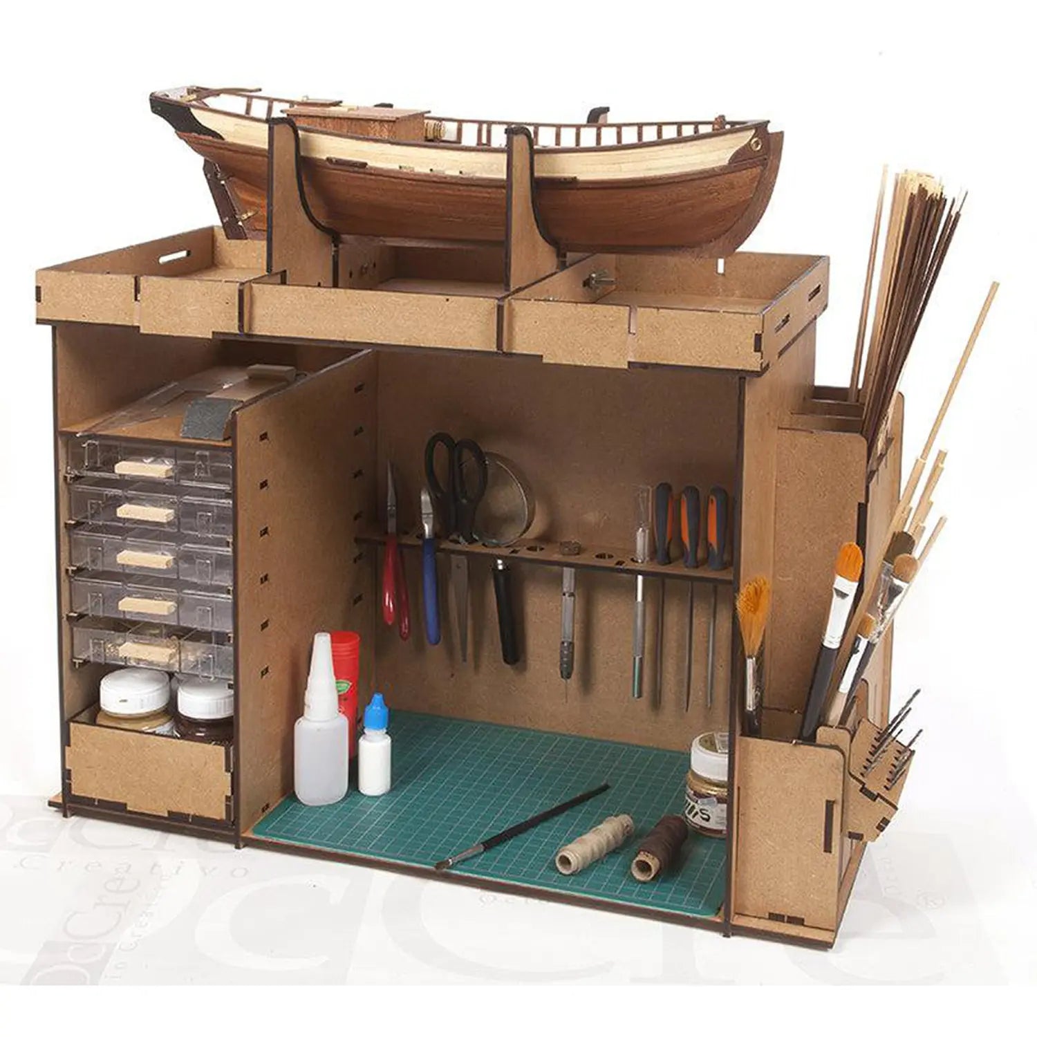 occre-officina-mobile-organizer-kit-in-legno-con-cassetti-per-modellismo image 3