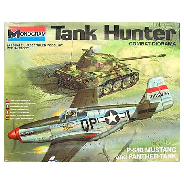 ak-interactive-diorama-1-48-tank-hunter-p-51b-mustang-e-panther-tank-da-costruir image 1
