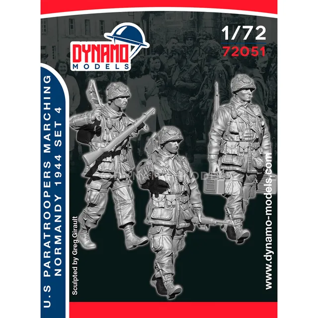 ak-interactive-1-72-u-s-paratroopers-marching-normandy-1944-set-4-figure-di-para image 1