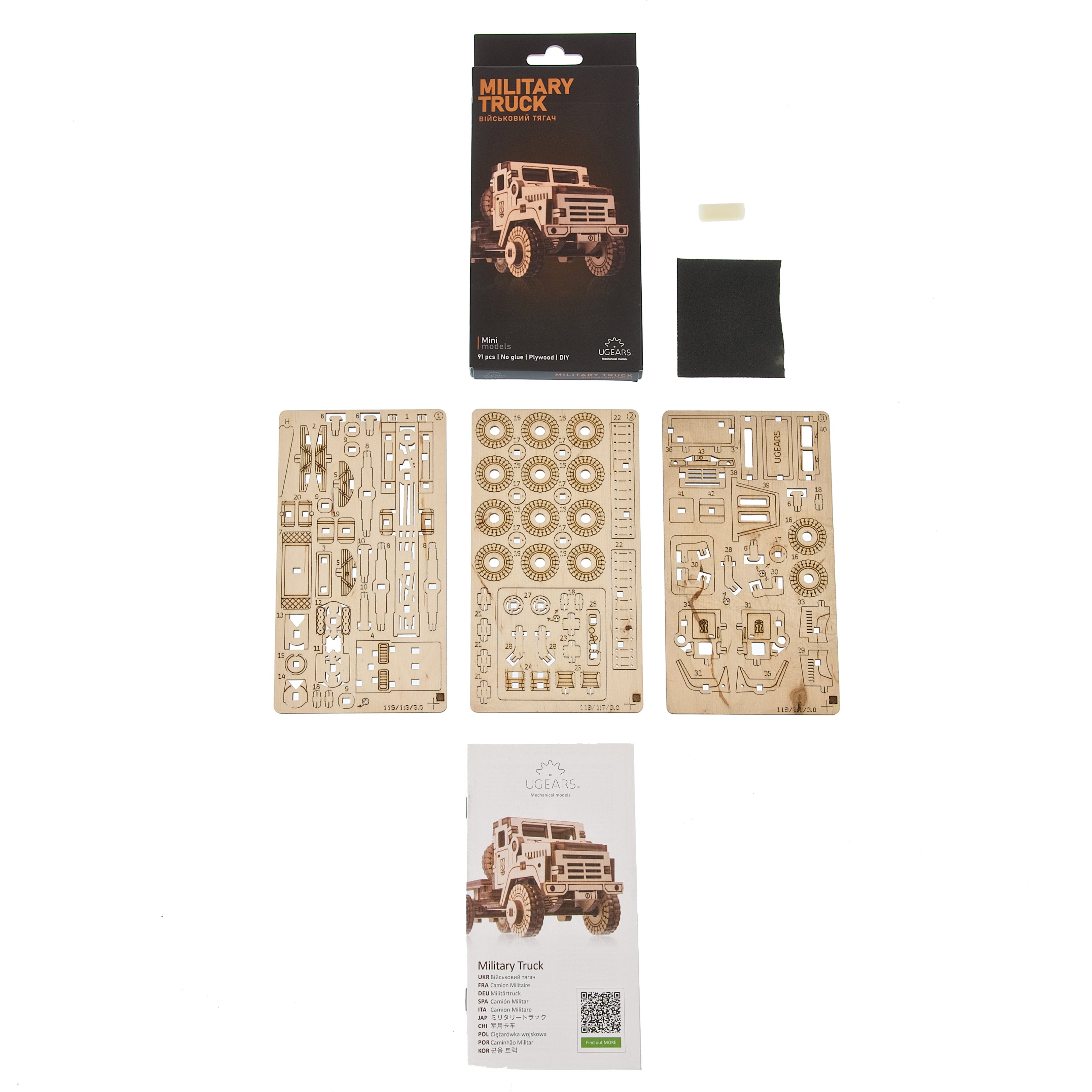 ugears-military-truck-kit-di-modellismo-in-legno-camion-militare-a-tre-assi image 5