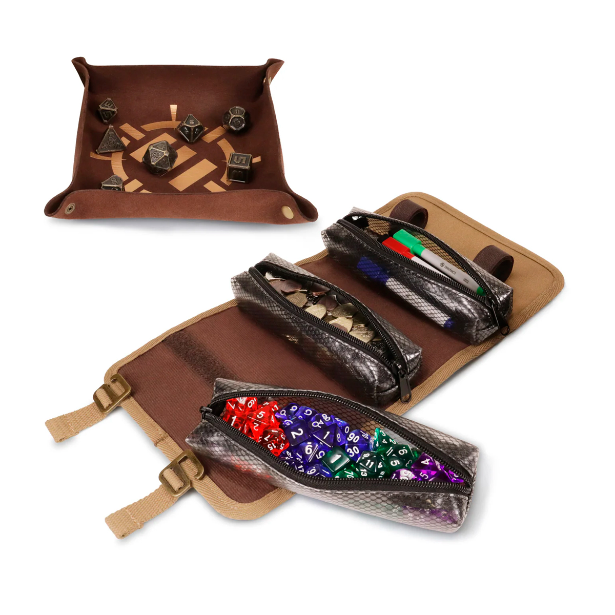 enhance-venture-canvas-dice-case-custodia-per-dadi-con-vassoio-e-3-pochette-rimo image 1