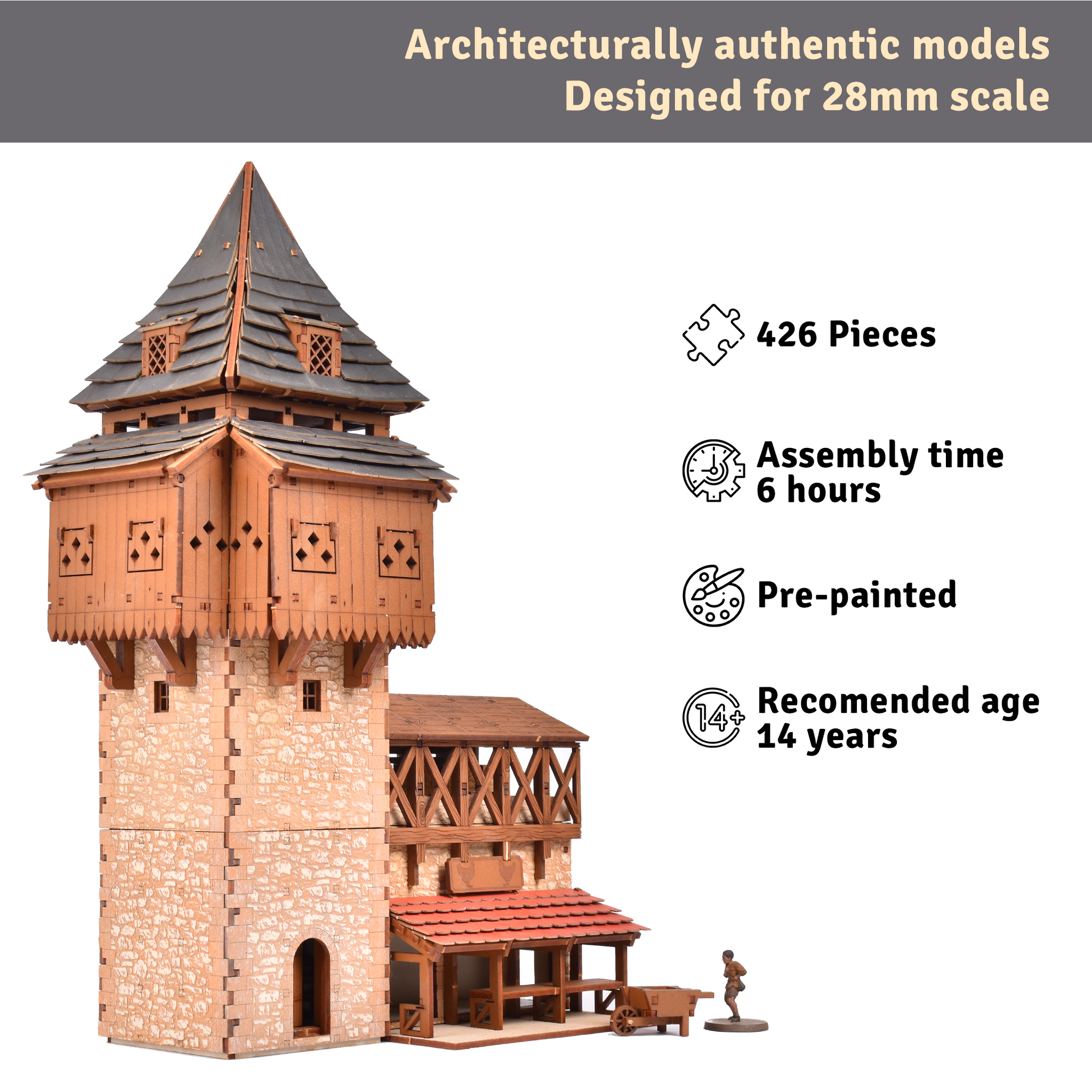 ak-interactive-the-eyrie-torre-di-guardia-medievale-28mm-castello-modellismo image 2