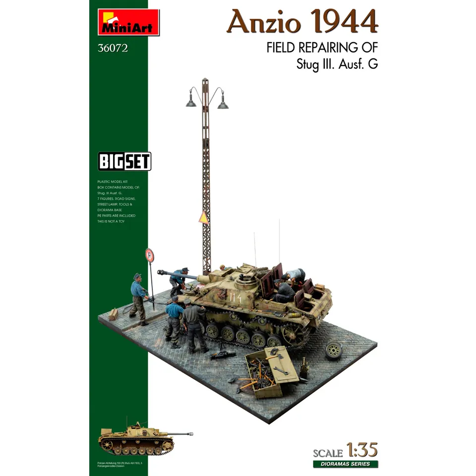 ak-interactive-1-35-anzio-1944-field-repairing-stug-iii-ausf-g-big-set image 1