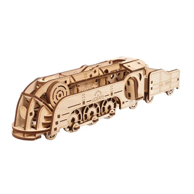 ugears-mini-locomotive-treno-a-moschetto-in-legno-3d-locomotiva-e-tender-percorr image 1