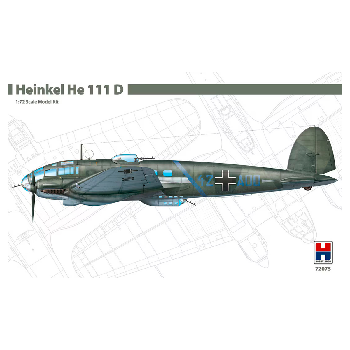 ak-interactive-1-72-heinkel-he-111-d-kit-di-aereo-da-costruire-e-dipingere image 1