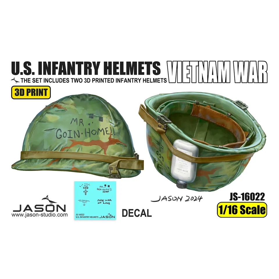 ak-interactive-1-16-u-s-infantry-helmets-vietnam-war-set-di-caschi-in-scala image 1