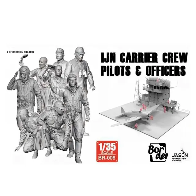 ak-interactive-set-8-figure-in-resina-1-35-ijn-carrier-crew-pilots-officers image 1