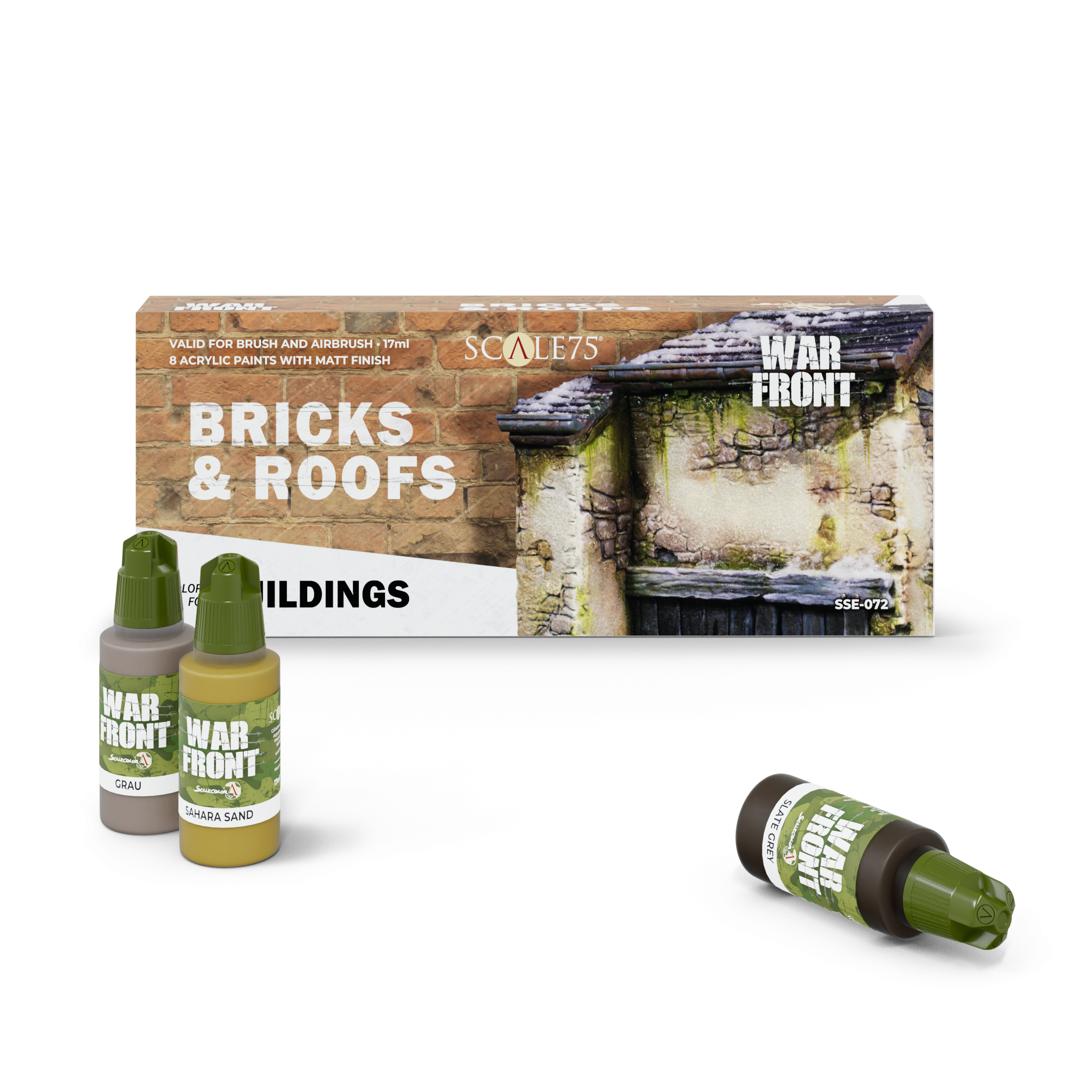 scale75-bricks-roofs-warfront-set-8-pitture-acriliche-opache image 1