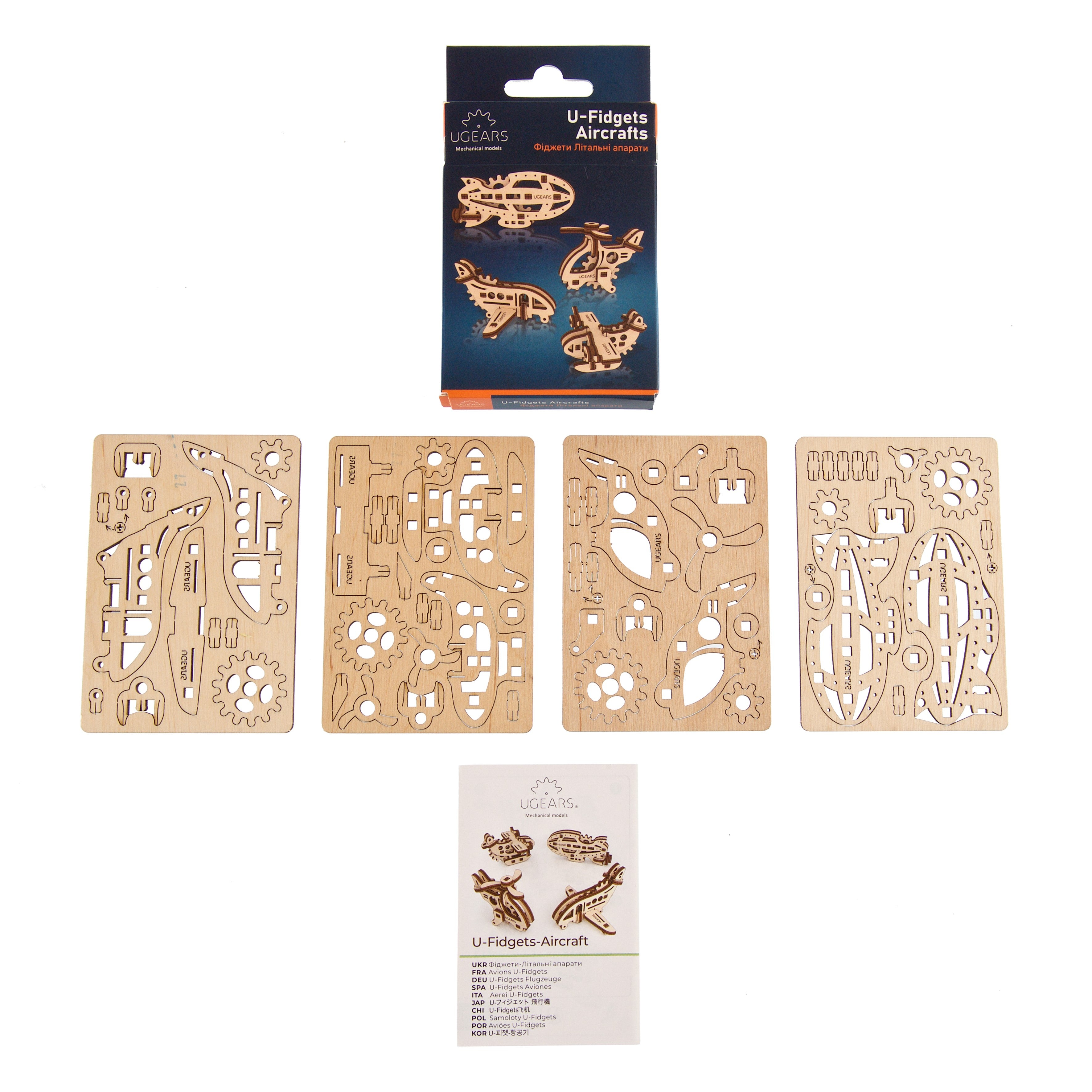 ugears-u-fidgets-aircraft-kit-modellismo-legno-4-aerei-meccanici image 6