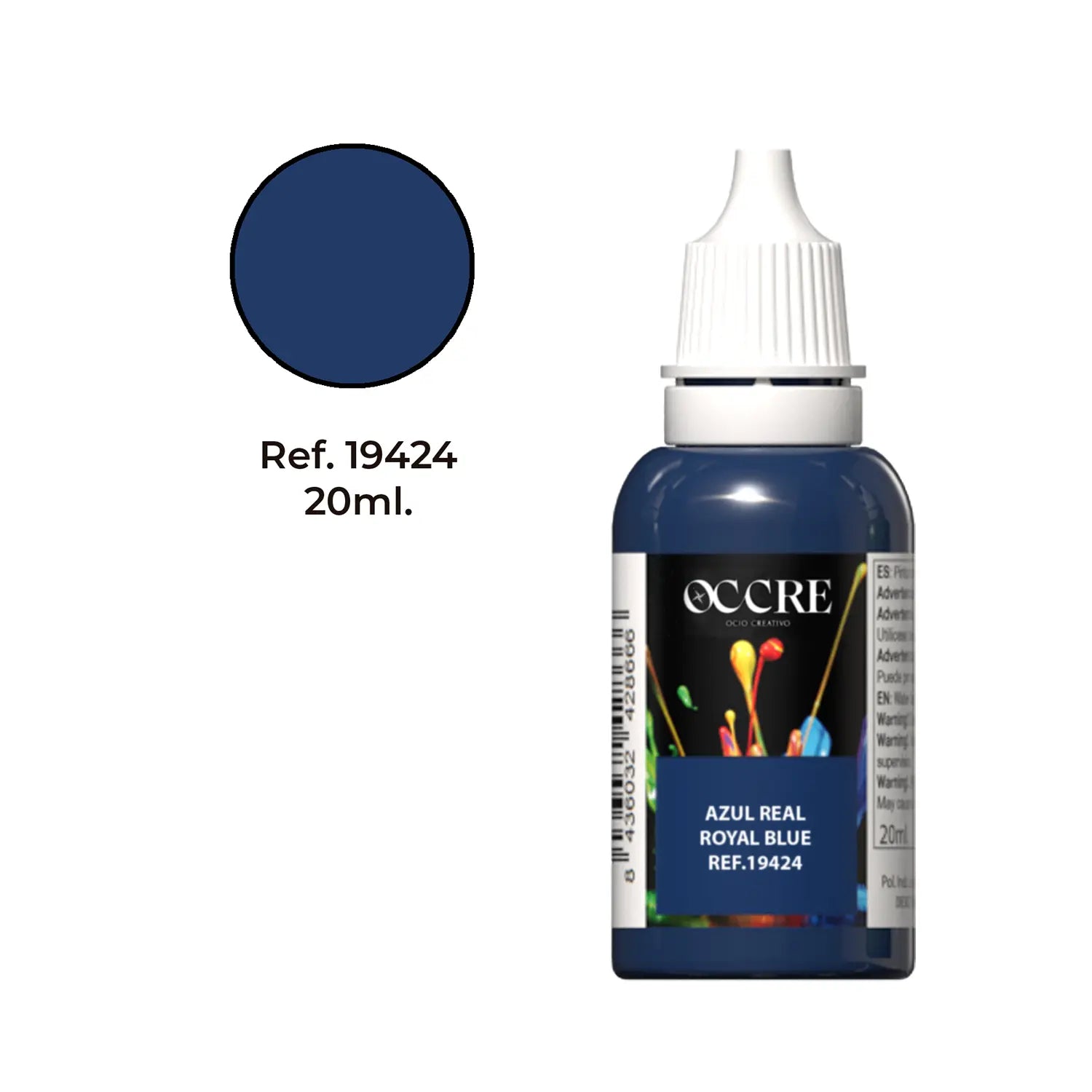 occre-pittura-acrilica-blu-reale-20-ml-vernice-all-acqua image 1