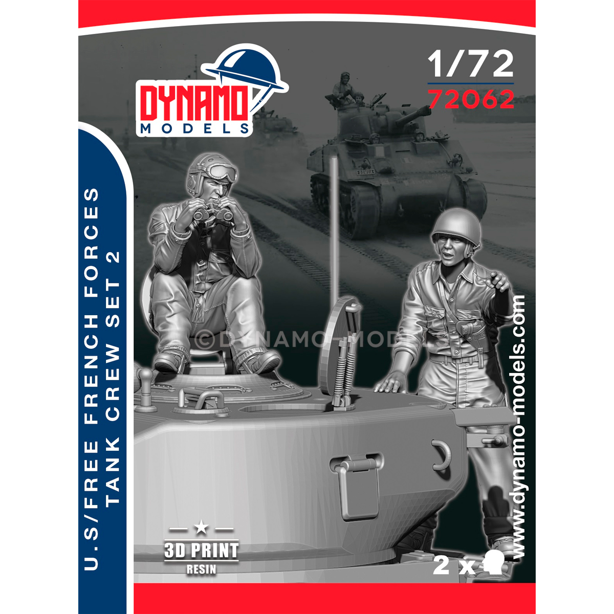 ak-interactive-1-72-u-s-free-french-forces-tankers-1944-set-2-figure-in-scala-pe image 1