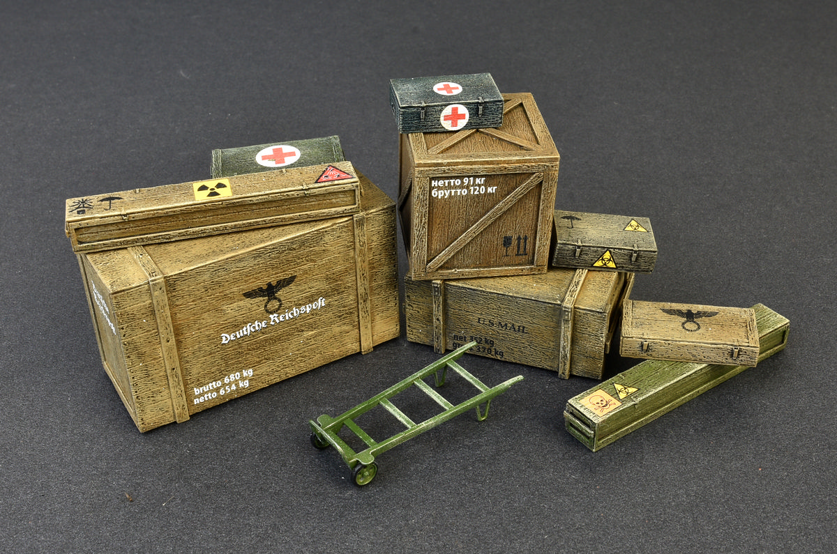 ak-interactive-1-35-wooden-boxes-crates-set-di-12-casse-in-legno-per-modellismo image 5