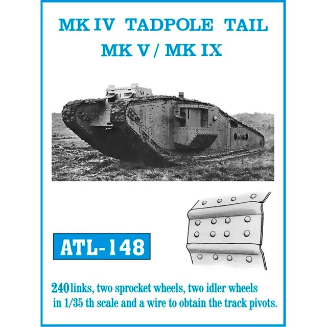 kit-modellismo-ak-interactive-1-35-metal-tracks-mk-iv-tadpole-tail-mkv-mk-ix image 1