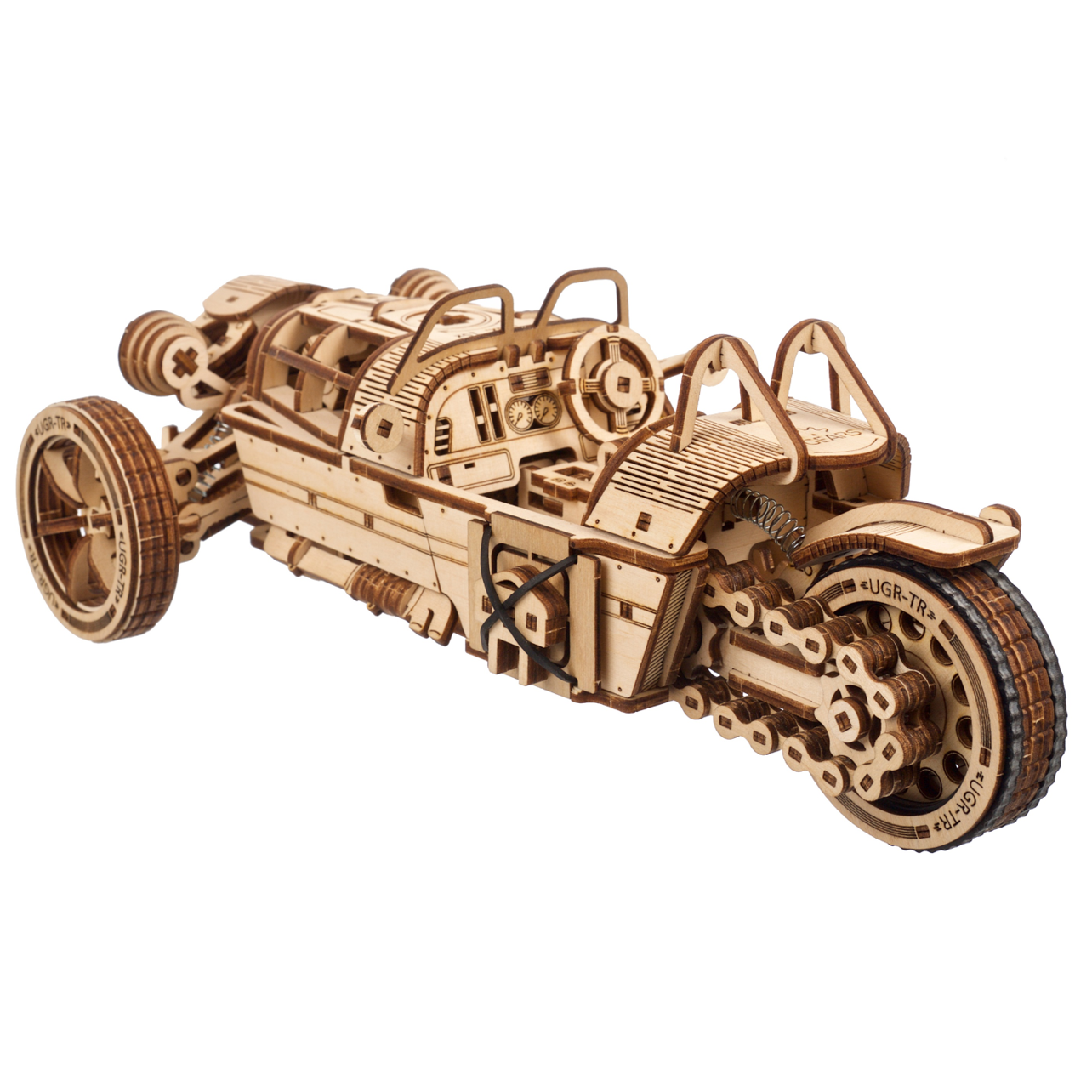 ugears-three-wheeler-ugr-s-kit-di-modellismo-in-legno-3d-moto-a-tre-ruote image 2