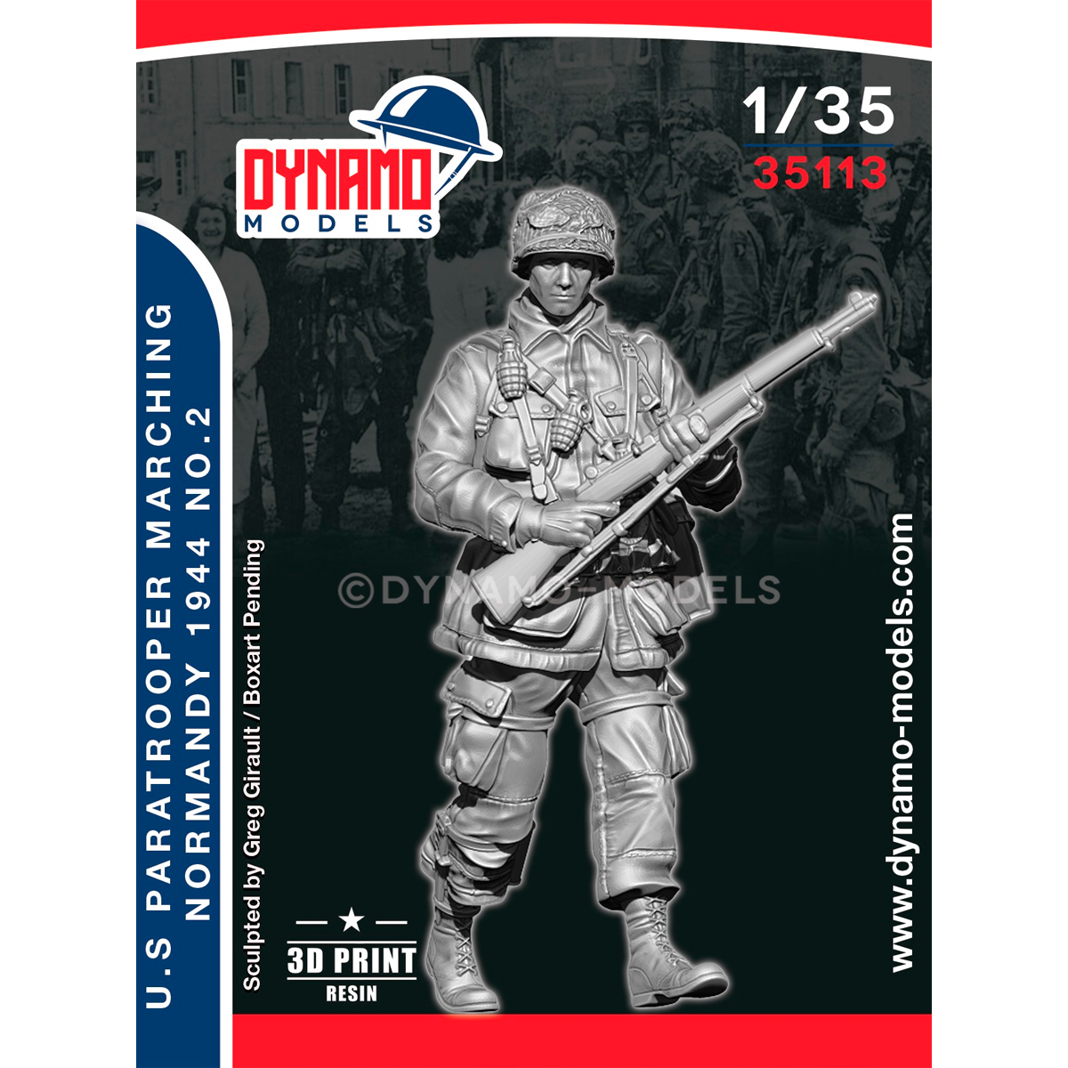 ak-interactive-1-35-u-s-paratrooper-rifleman-marching-normandy-1944-no-2-figura image 1