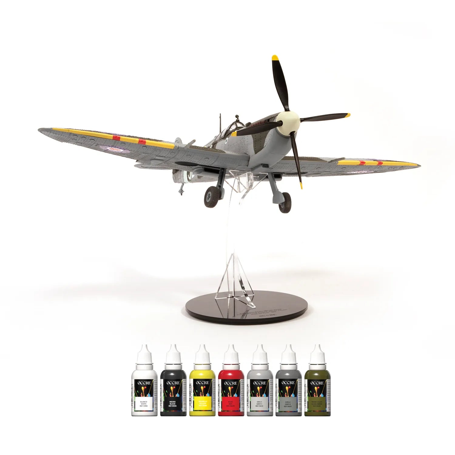 occre-pack-colori-acrilici-aereo-supermarine-spitfire-en398-ixc-7-boccette image 2