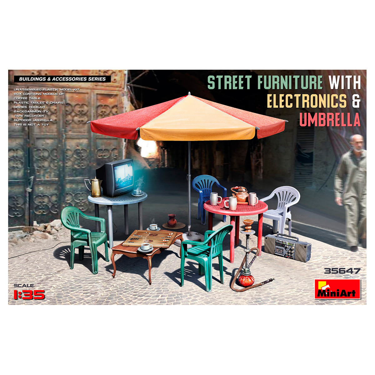 ak-interactive-1-35-street-furniture-with-electronics-umbrella-set-di-arredi-urb image 1