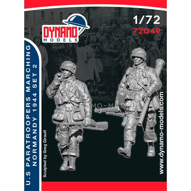ak-interactive-1-72-u-s-paratroopers-marching-normandy-1944-set-2-figure-in-scal image 1
