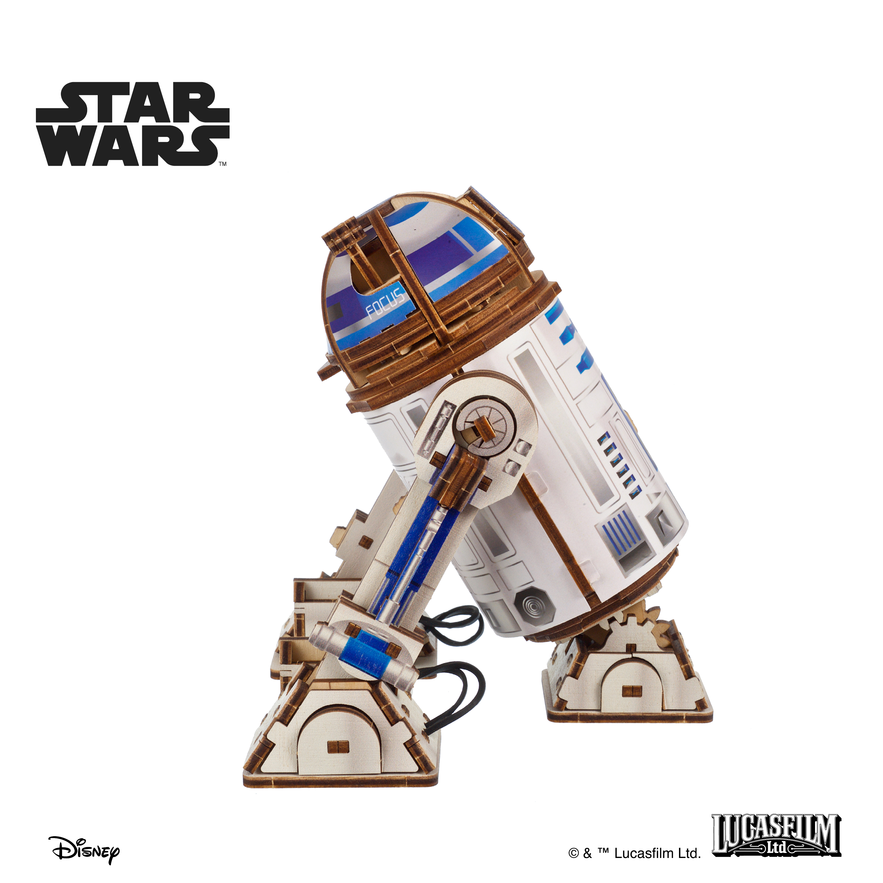 ugears-r2-d2-kit-di-modellismo-in-legno-star-wars-con-led image 3