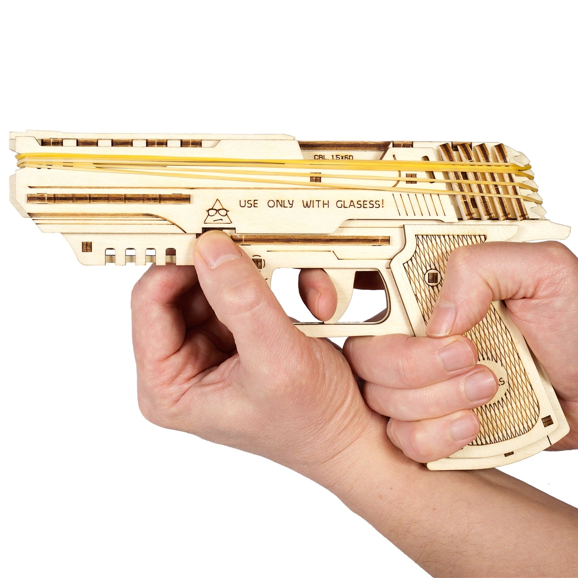 ugears-wolf-01-handgun-pistola-meccanica-in-legno-con-elastici image 4