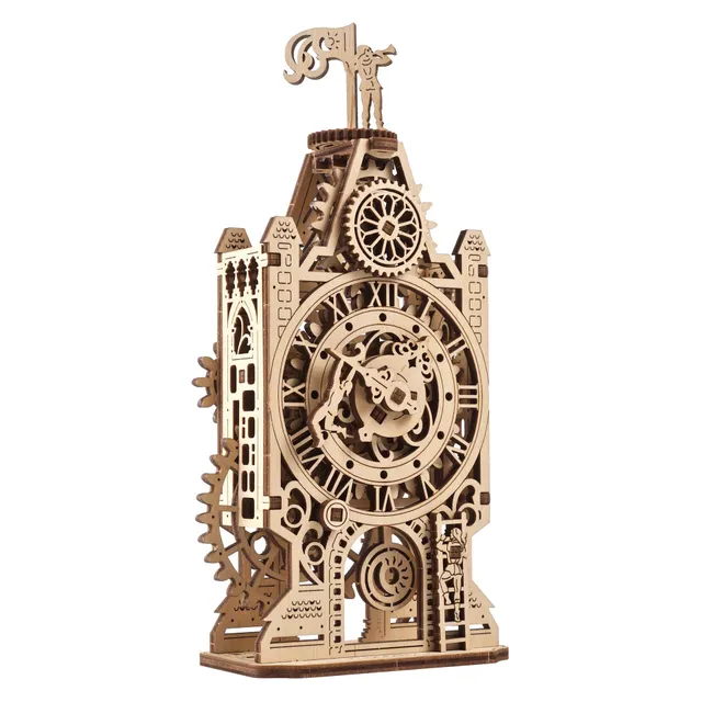 ugears-old-clock-tower-modellino-3d-in-legno-della-torre-dell-orologio-serie-eas image 1