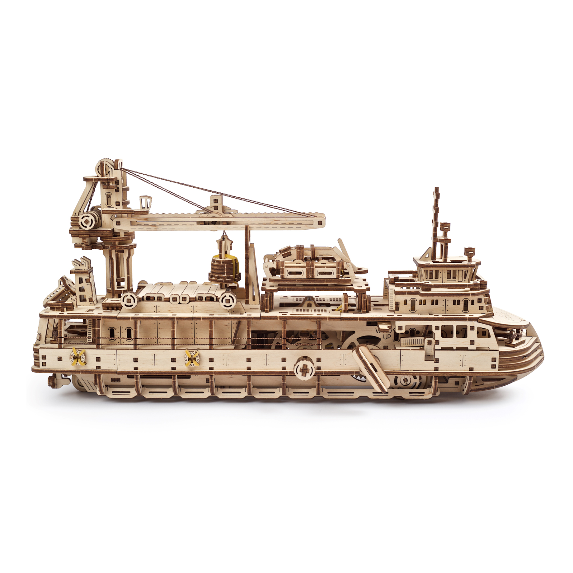 ugears-research-vessel-kit-di-modellismo-in-legno-3d-nave-da-ricerca-meccanica image 2