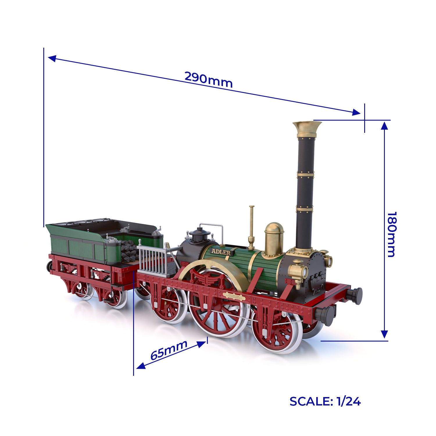 occre-adler-kit-modellismo-locomotiva-a-vapore-da-costruire image 2