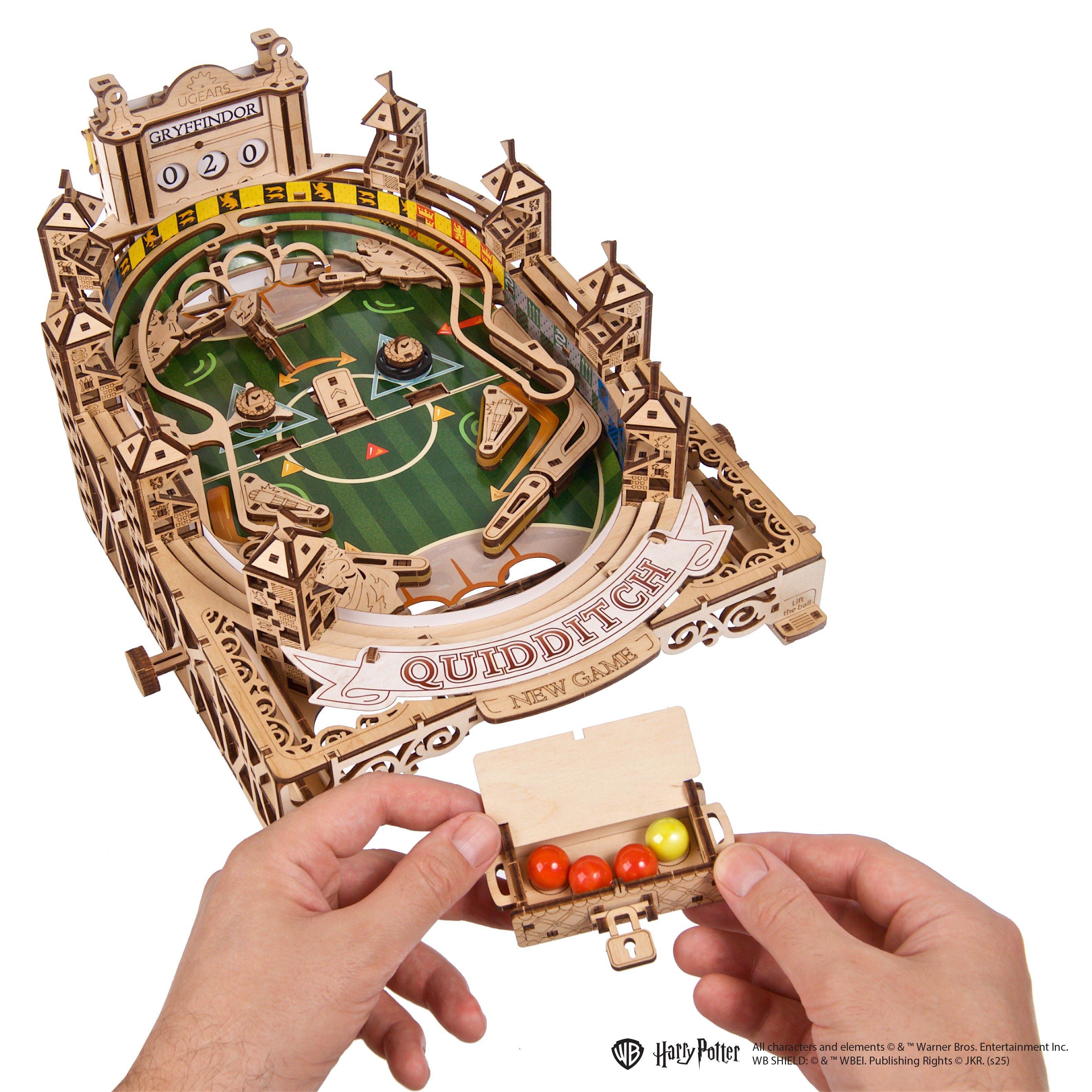ugears-quidditch-pinball-harry-potter-gioco-flippeur-meccanico-in-legno image 4