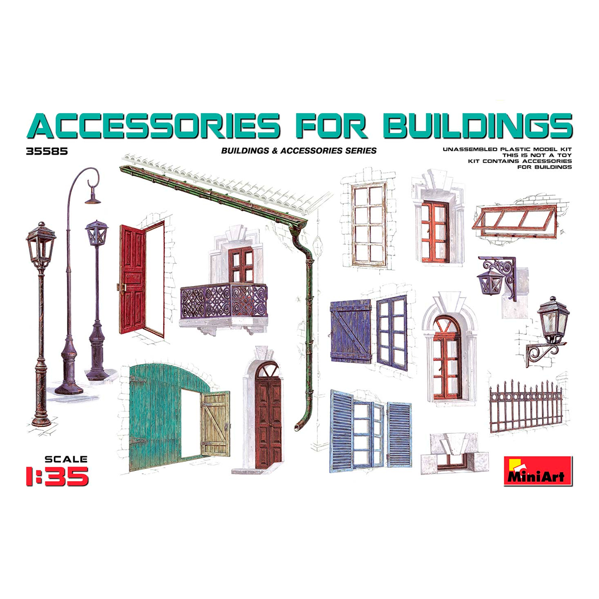 ak-interactive-1-35-accessories-for-buildings-set-di-dettagli-per-diorami-in-sca image 1