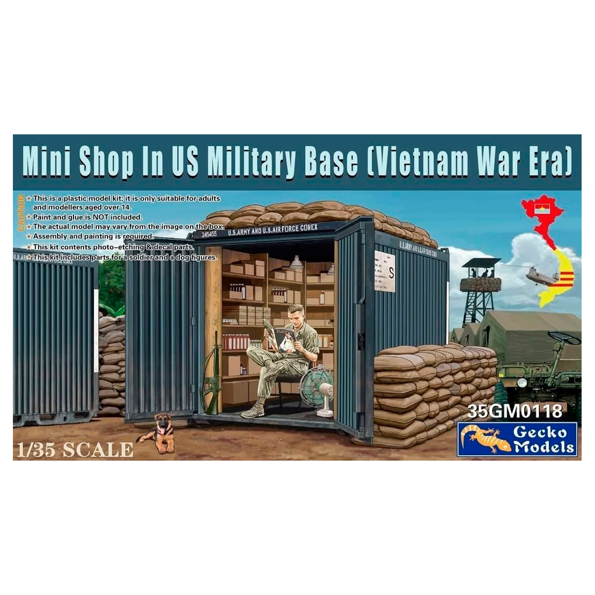 ak-interactive-1-35-mini-shop-in-us-military-base-vietnam-war-era-diorama-scala- image 1