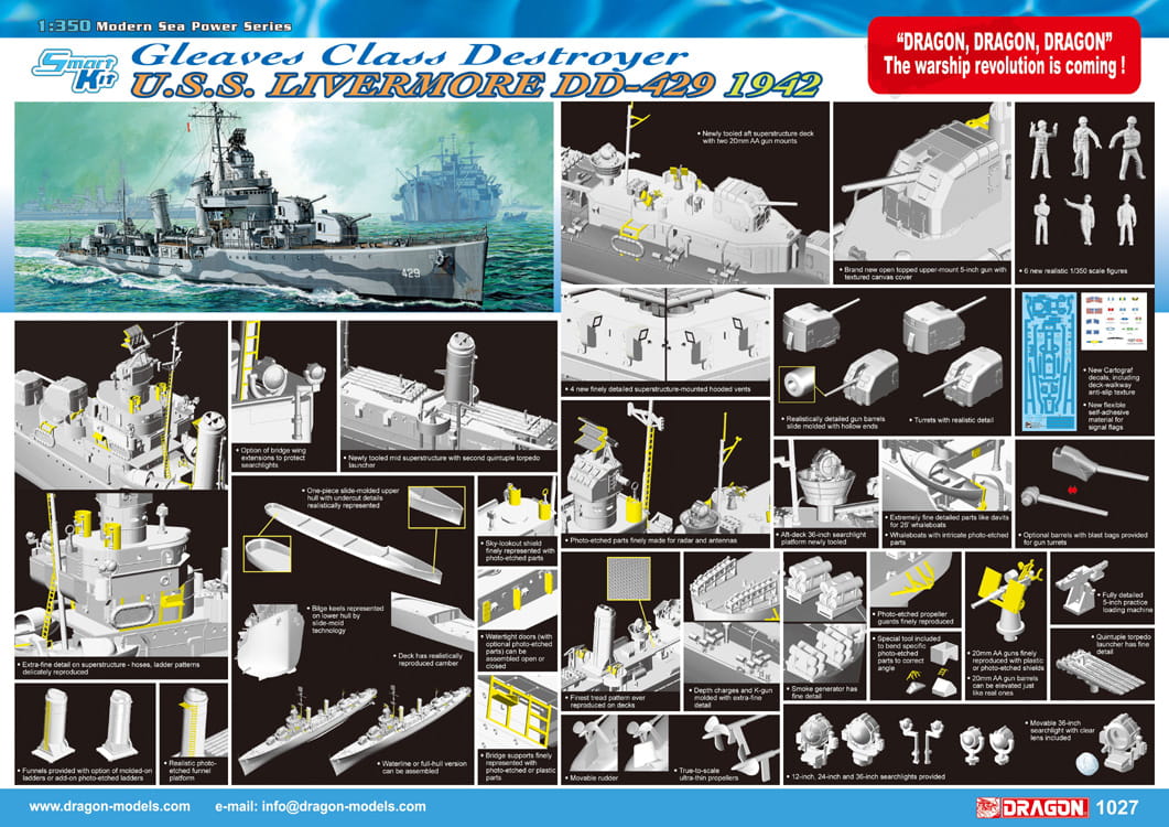 ak-interactive-1-350-uss-livermore-dd-429-gleaves-class-destroyer-1942-cacciator image 2