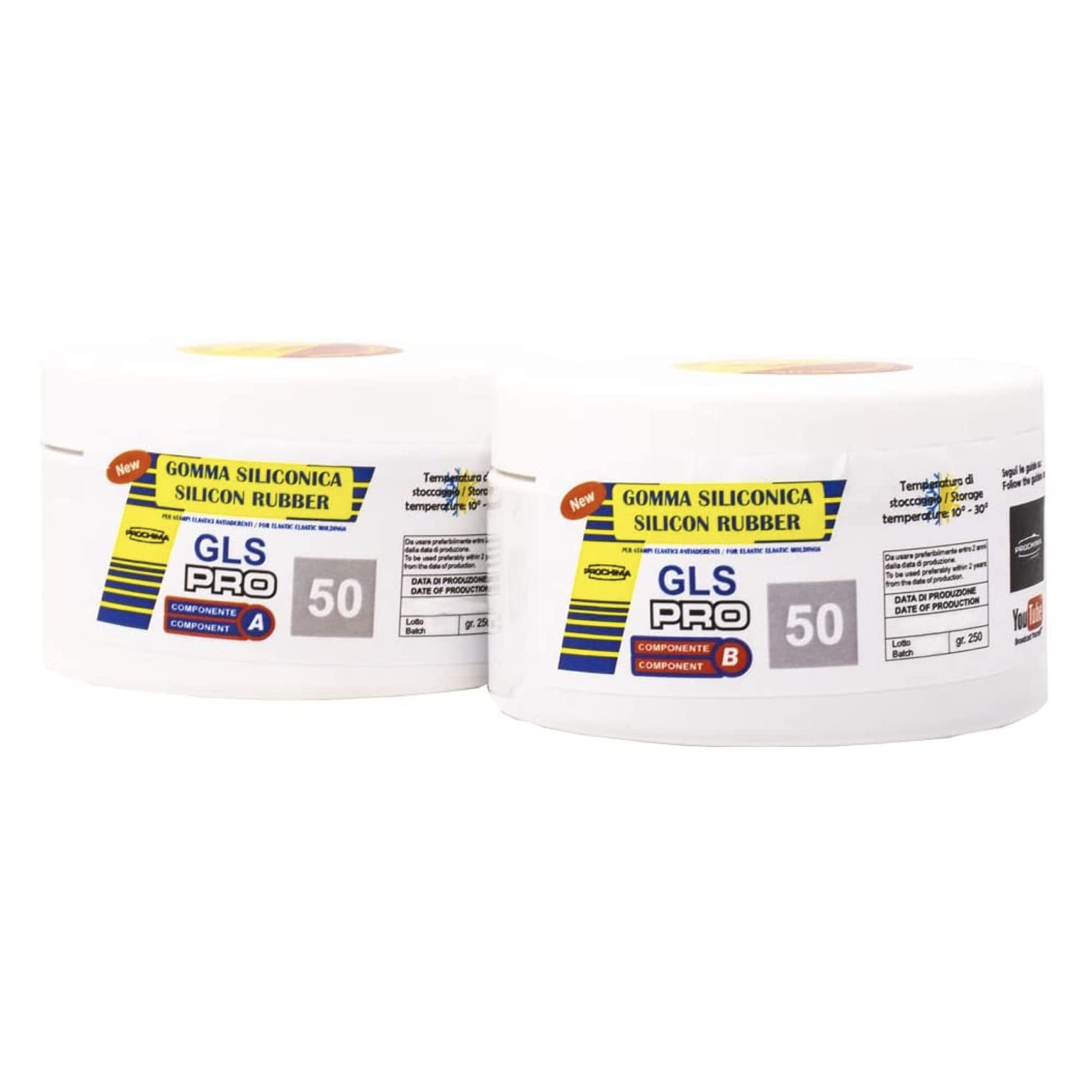 prochima-gls-pro-50-a-b-silicone-liquido-al-platino-per-stampi-grigio-500-g image 1