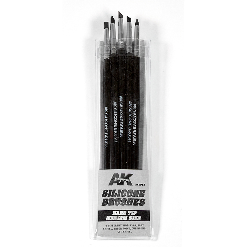 ak-interactive-medium-silicone-brushes-hard-tip-set-di-5-pencil-in-silicone-per- image 1