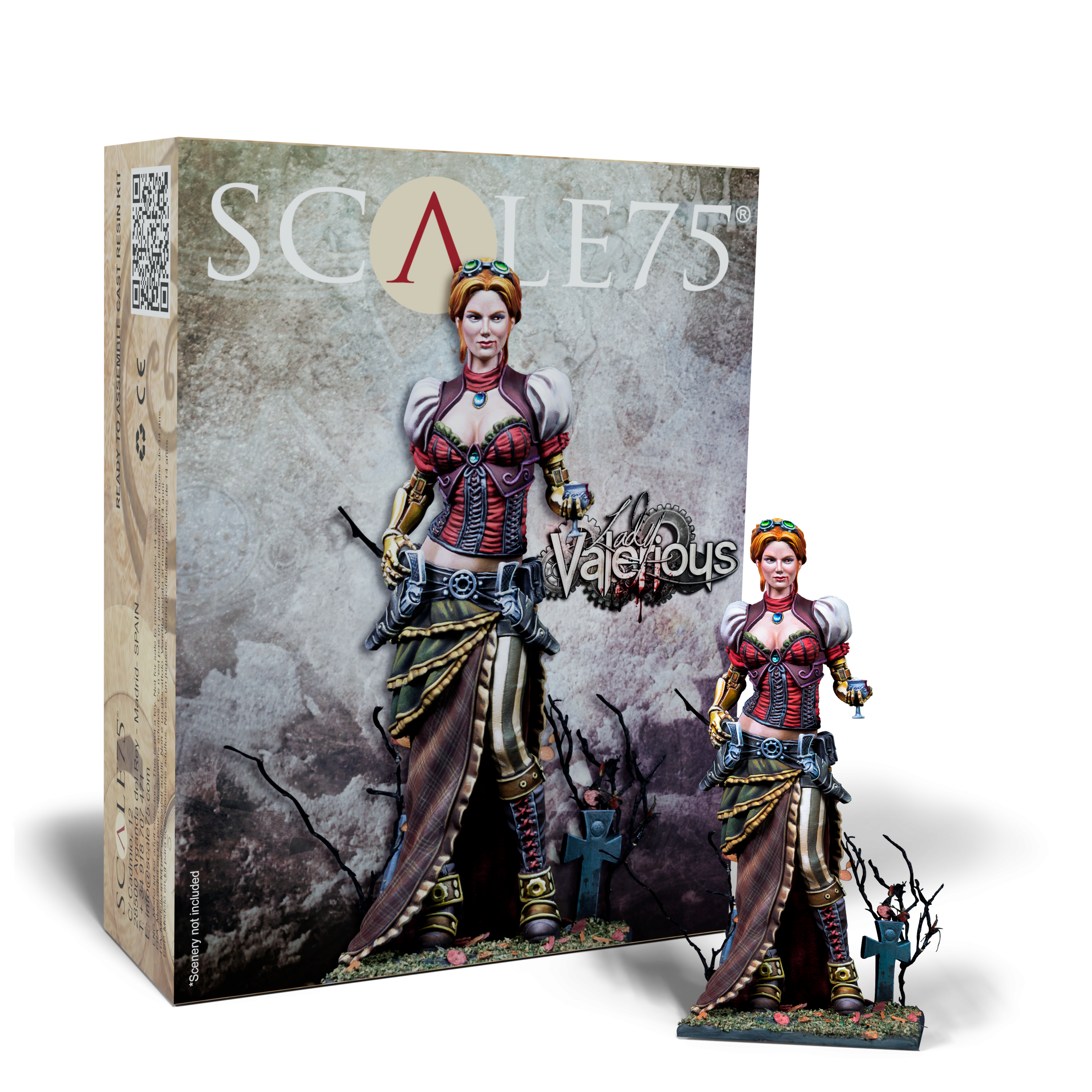 scale75-steam-wars-lady-valerious-figura-in-resina-75mm-da-montare-e-dipingere image 1