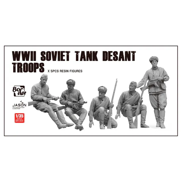 ak-interactive-1-35-truppe-sovietiche-da-sbarco-su-carro-5-figure-in-resina-wwii image 1