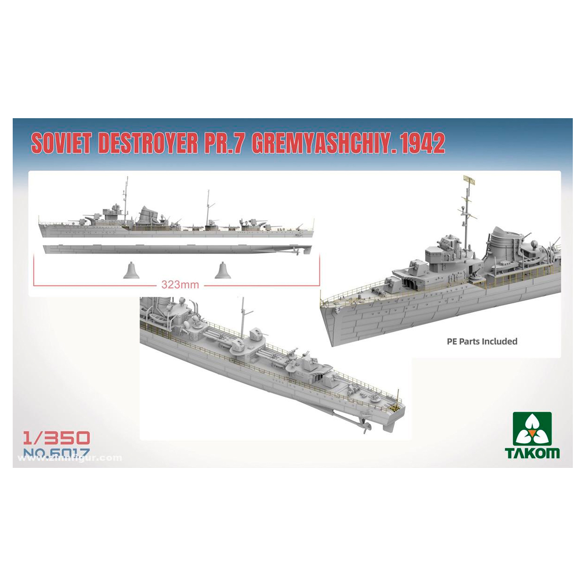 ak-interactive-soviet-destroyer-pr-7-gremyashchiy-1-350-kit-nave-modellismo image 3